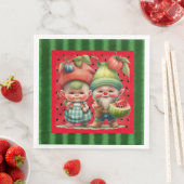 serviettes en papier Watermelon Gnomes (En situation)