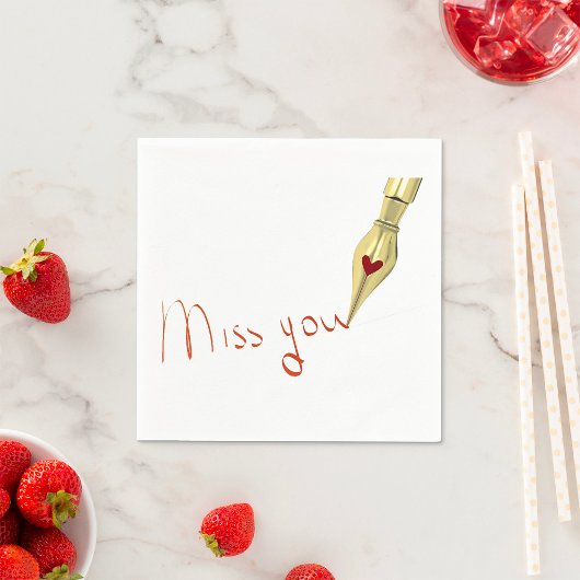 Serviettes en papier Writing Miss You