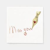 Serviettes en papier Writing Miss You (Devant)