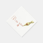 Serviettes en papier Writing Miss You (Coin)
