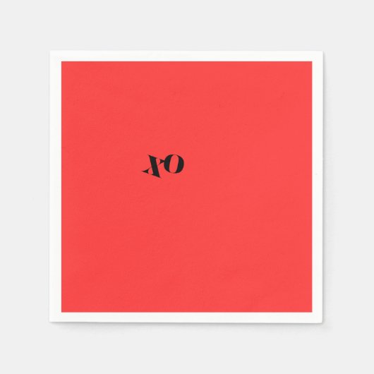 Serviettes en papier XO rouges (Devant)