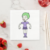 Serviettes en papier Zombie Femme (En situation)
