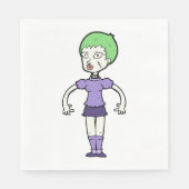 Serviettes en papier Zombie Femme (Devant)