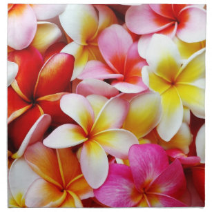 Serviettes En Tissus Fleur d'Hawaï de Frangipani de Plumeria customisée