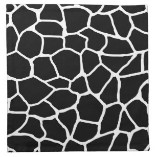 Serviettes En Tissus Motif animal d'impression noir et blanc de girafe
