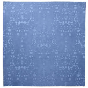 Serviettes En Tissus Motif floral de fantaisie bleu de damassé de