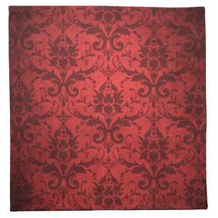 Serviettes En Tissus Papier peint rouge vintage de damassé
