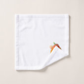 Serviettes ensemble Jaune & Orange Lovebird. (Gant de toilette)