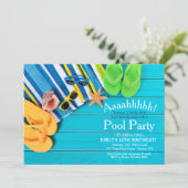 Serviettes et tongs Invitation (Debout devant)