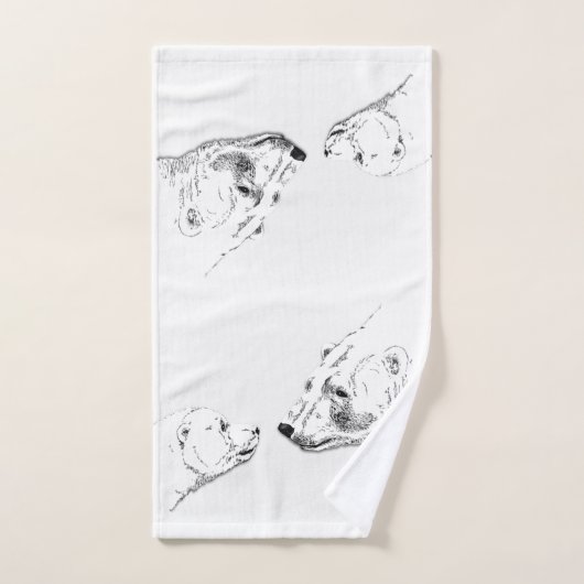 Serviettes faites sur commande réglées d'ours (Serviette à main)