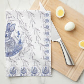 Serviettes frontière bleu lapin et lavande (Quart Plié)
