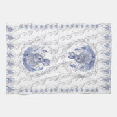 Serviettes frontière bleu lapin et lavande (Horizontal)