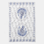 Serviettes frontière bleu lapin et lavande (Vertical)