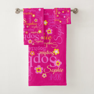 Serviettes graphiques de Sophie de fleur nommée