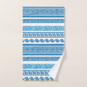 Serviettes invitées à clé grecque bleue (Serviette à main)