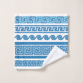 Serviettes invitées à clé grecque bleue (Gant de toilette)