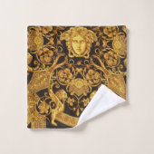 Serviettes invitées à tête de Méduse dorée avec or (Gant de toilette)