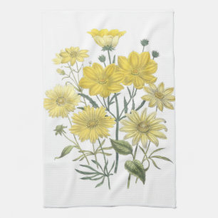 Serviettes jaunes de fleurs sauvages de