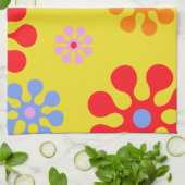 Serviettes Jaunes Motif de Fleur Retro (Plié)