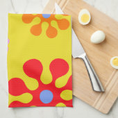 Serviettes Jaunes Motif de Fleur Retro (Quart Plié)