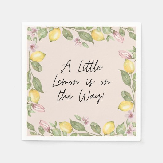Serviettes jetables citron rose (Devant)