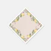 Serviettes jetables citron rose (Coin)