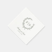 Serviettes jetables de couronnes vertes de taille  (Coin)