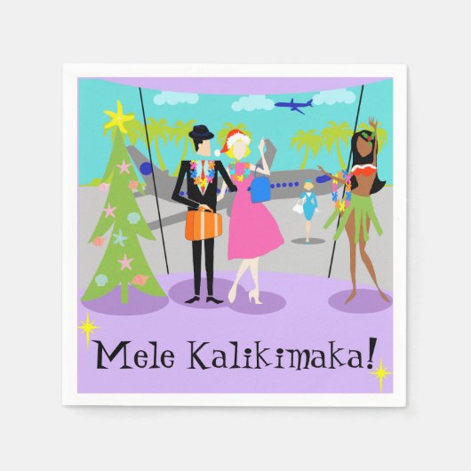 Serviettes jetables de Noël hawaïen rétro (Devant)