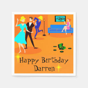 Serviettes jetables de rétro cocktail de bande