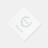 Serviettes jetables Monogramme bleu clair (Coin)