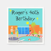 Serviettes jetables personnalisables Retro Pool Pa (Devant)