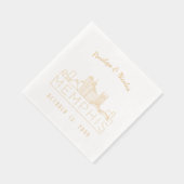 Serviettes Mariage Memphis pour huile d'or personn (Droite)