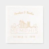 Serviettes Mariage Memphis pour huile d'or personn (Recto)