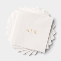 Serviettes Mariage Monogramme personnalisées - Hui