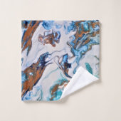 Serviettes motif abstrait marbre. (Gant de toilette)