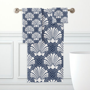 Serviettes Navy & Blanc Coquillage