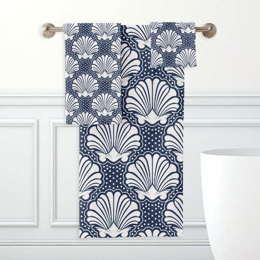 Serviettes Navy & Blanc Coquillage