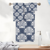 Serviettes Navy & Blanc Coquillage