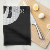 Serviettes noires de golf de monogramme, votre (Quart Plié)