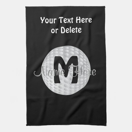 Serviettes noires de golf de monogramme, votre (Vertical)