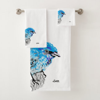 Serviettes : Oiseau bleu