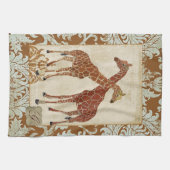 Serviettes oranges de fleur de girafes (Horizontal)