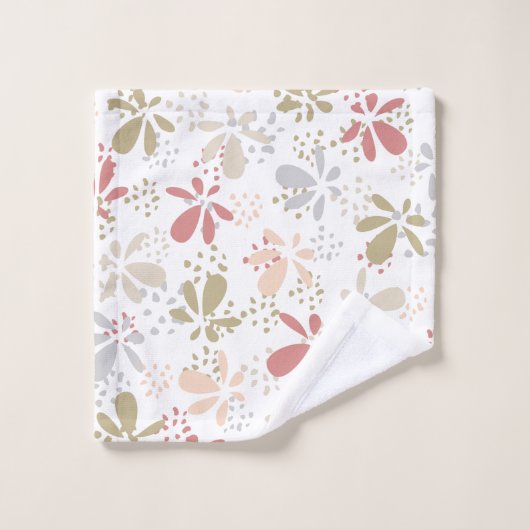 Serviettes Pastel Feuilles & Points (Gant de toilette)