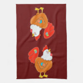 Serviettes Patchwork Poulet À Main (Vertical)