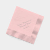 serviettes personnalisées en feuille d'argent rose (Gauche)