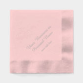 serviettes personnalisées en feuille d'argent rose (Recto)