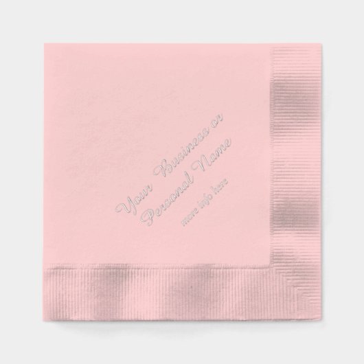 serviettes personnalisées en feuille d'argent rose (Recto)