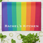 Serviettes rayées arc-en-ciel Serviette de cuisine (Plié)