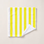 Serviettes rayées jaunes (Gant de toilette)