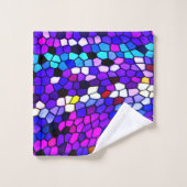 Serviettes roses bleues pourpres de Bath de motif (Gant de toilette)